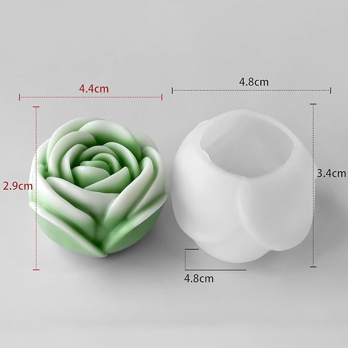 2 Pack Tulip Flower Peony Rose Succulent Cylinder Candle & Resin Mold - Resin Casting Silicone Molds for Home Decor & Candle Making Wave Spiral Mold