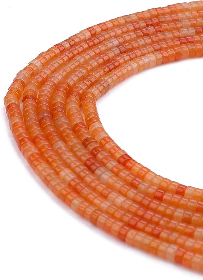 Natural Red Agate Spacer Beads Caps Loose Semi Gemstone for Beading Jewelry Making 4mmx2mm 38cm
