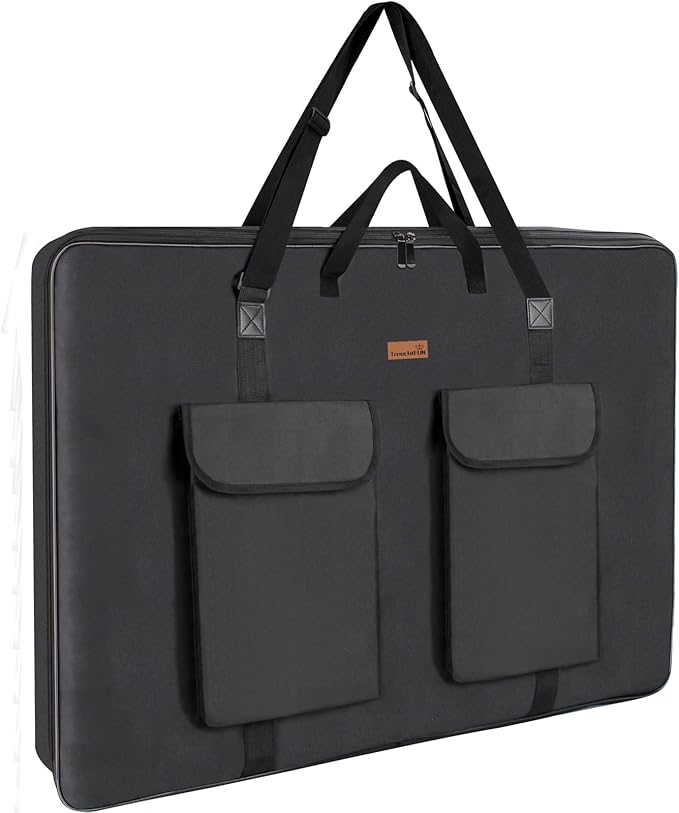 Hard Side Art Portfolio Case 24 X 36, Heavy Duty Art Carrying Bag With Metal Rigid Frame,Sturdy Fabric For Artwork,Photography,Canvas,Boards,Screen Monitors (Black)