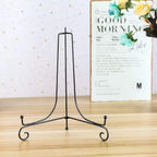 (4 Pack) Iron Display Stand, Black Iron Easel Plate Display Photo Holder Stand, Displays Picture Frames,Decorative Plates and Art 10 Inch