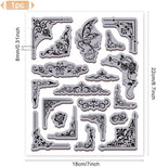 GLOBLELAND Retro Flower Corner Cling Rubber Stamp 8.7"x7" Vintage Butterfly Corner EVA Stamps Embossing Stamp Seal Rubber Stamps for DIY Scrapbooking and Card Making Paper Craft Decor