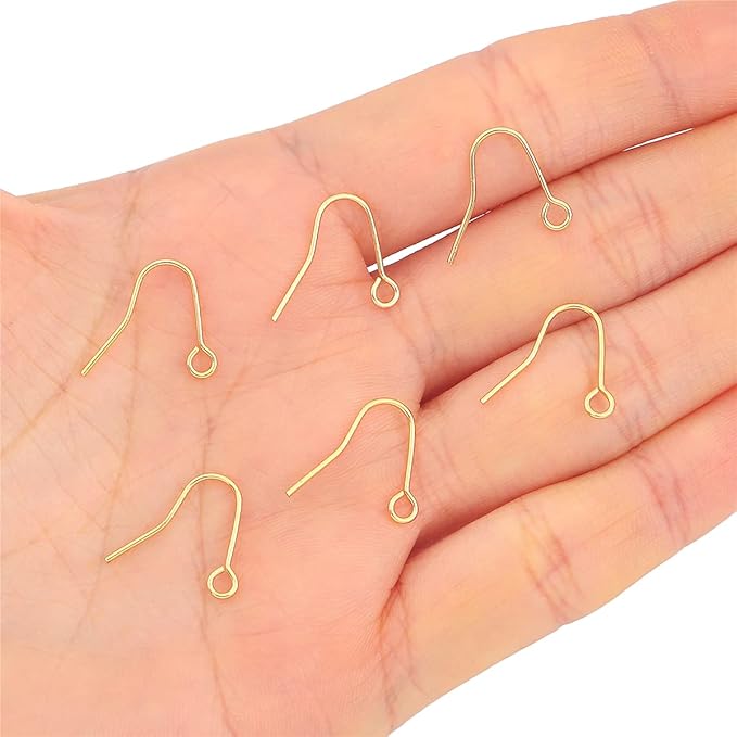 18K Gold Plated Earring Hooks 12x15mm 100pcs for Jewelry Making Findings