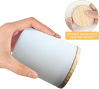 Thick Candle Jars for Making Candles 16 Pcs, 7 OZ Empty Jars with Wood Lids for Candle Making, Sample Container, Matte White