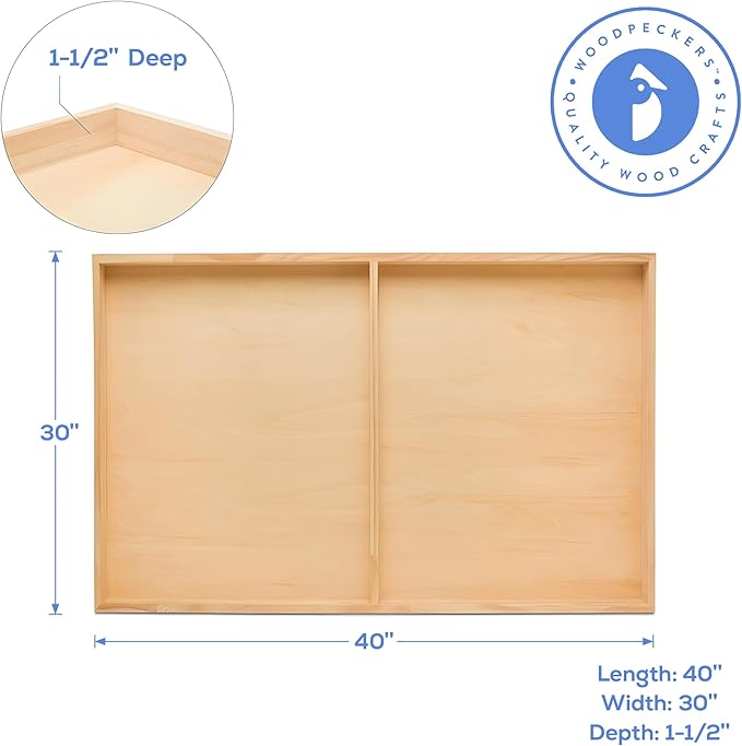 Large Birch Painting Panel 30 x 40 x 1-1/2-inch, Pack of 5 Wood Canvas Boards for Painting, Blank Signs for Crafts, by Woodpeckers