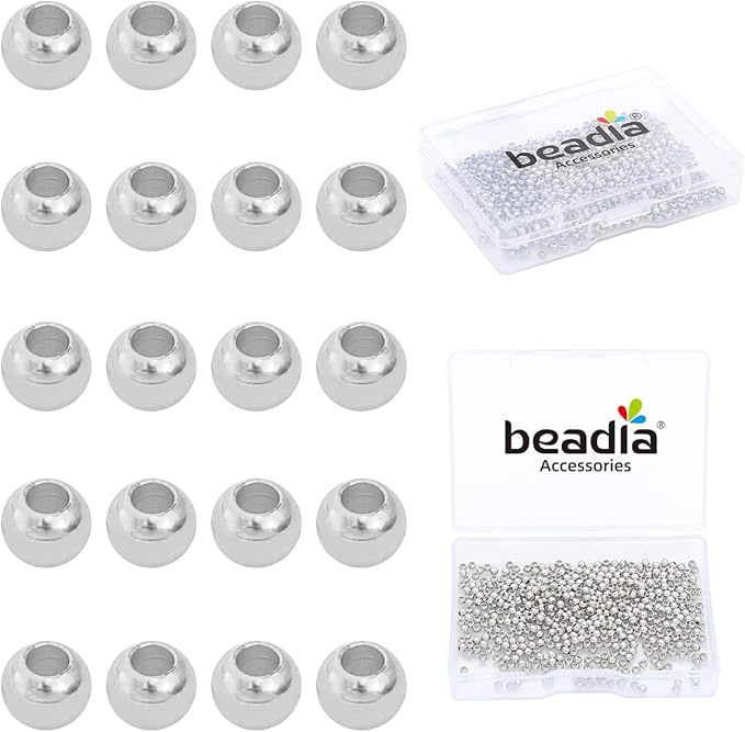 Platinum Plated Round Spacer Beads 2.5mm 500pcs for Jewelry Making Findings Non Tarnish