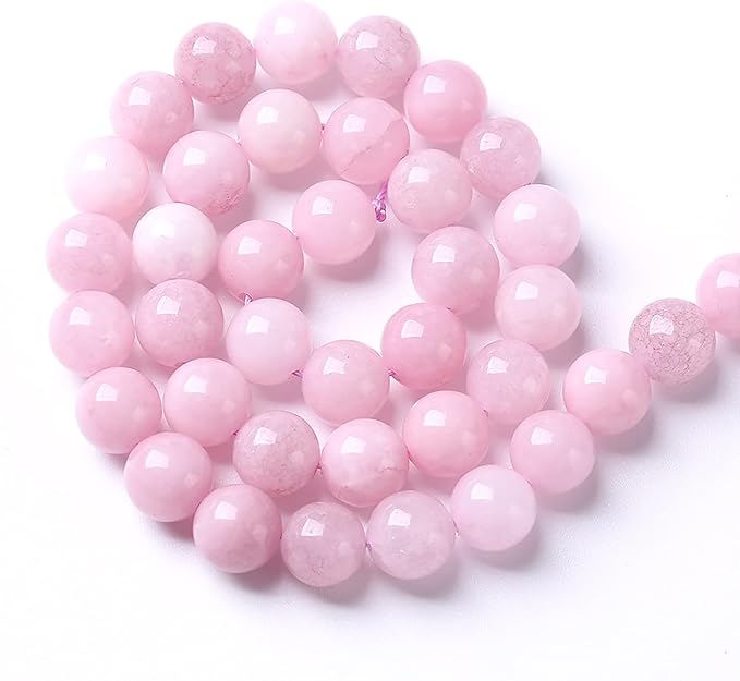 8MM 46PCS Kunzite Beads Round Loose Beads for Jewelry Making DIY Bracelet Necklace Crystal