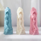 Stone Girl Stone Candle Portrait Resin Casting Resin Making Molds Silicone Mold for Candle Home Decorate Candle Making Mold 3D Animal Mold