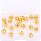 18K Gold Plated Round Spacer Beads 8mm 20pcs for Jewelry Making Findings Non Tarnish
