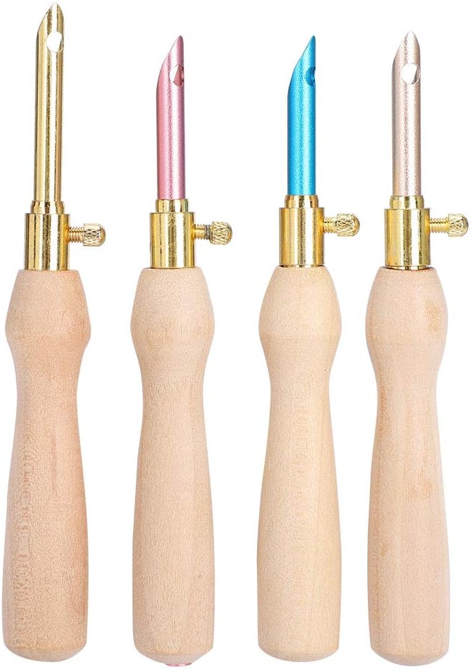 Lavor Punch Needle Supplies 10×6×2 4pcs Portable Punch Needle Knitting Embroidery Pen Wooden Handle for Sewing Felting DIY Craft Handwork