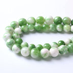32pcs 12mm Natural Green White Persian Jade Stone Round Beads for Jewelry Making Loose Spacer Beads DIY Bracelets Necklaces 15" (12mm, Green Persian Jade)