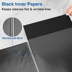 Sooez Art Portfolios 11"x17", Large Portfolio Folder with 30 Pockets & Black Inner Sheets, Display 60 Pages, 11 x 17 Presentation Book for Artwork Storage, Binder with Plastic Sleeves for Artist