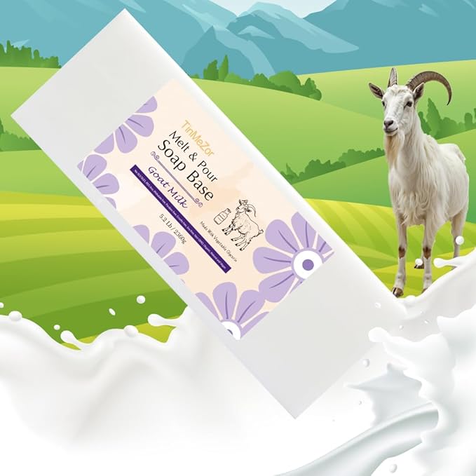 5.2 lb Goats Milk Soap Base for Soap Making, with Goat Milk/Shea Butter/Honey/Oatmeal/Cocoa Butter/Clear, Moisture, Natural Glycerin Melt and Pour White Base