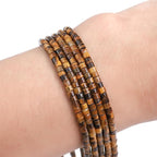 Natural Yellow Tiger Eye Spacer Beads Caps Flat Round Loose Beads for Beading Jewelry Making 3mmx2mm 38cm