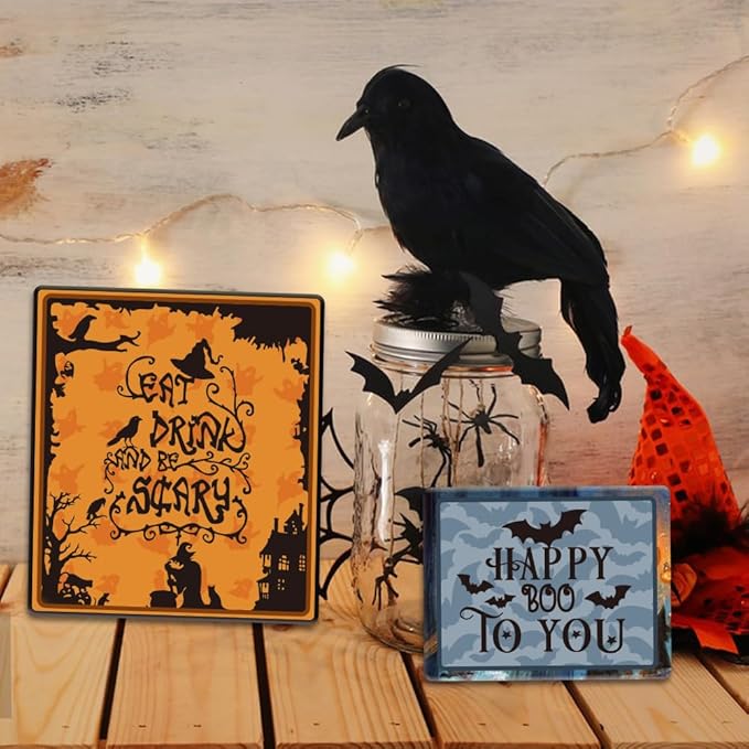 ORIGACH Halloween Words Clear Stamps for Card Making Withered Tree Coffin Bat Silicone Stamp for DIY Scrapbooking Photo Album Journaling Decorative