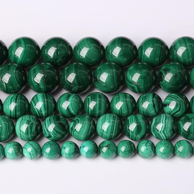 19pcs 10mm Natural Green Malachite Beads AAA Gemstone Round Loose Beads for Jewelry Making DIY Bracelets Necklaces Crystal Energy Healing Stone Beads 7.5" (Natural Malachite, 10mm)