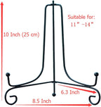 (2 Pack) Iron Display Stand, Black Iron Easel Plate Display Photo Holder Stand, Displays Picture Frames, Cookbooks, Decorative Plates, Tablets and Art 10 Inch