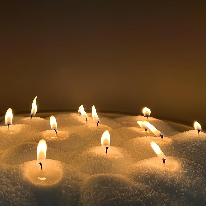 NICEME White Pearled Candle Wax for DIY Candle Making, 26Oz Customized Powdered Candle Sand All Natural Refillable Pourable Wax Beads for Halloween Thanksgiving Christmas Wedding Party (No Wick)