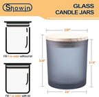 8 OZ Thick Candle Jars for Making Candles 15 Pcs, Empty Jars with Wood Lids for Candle Making, Sample Container, Frosted Grey