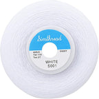 Simthread All Purpose Sewing Thread from 100% Spun Polyester for Serger, Overlock, Merrow, Quilting Sewing 4 Big Cones of 5000M (5500 Yards) Each - 40S/2 1White + 1Black