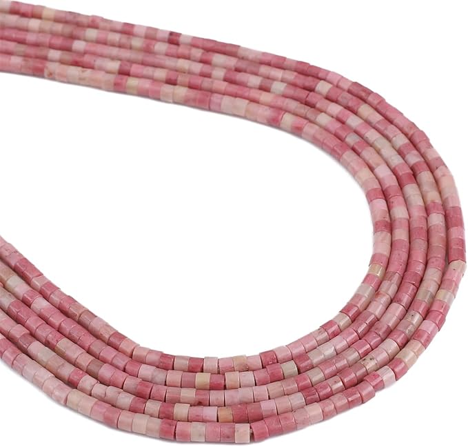 Natural Rhodochrosite Spacer Beads Caps Flat Round Loose Beads for Beading Jewelry Making 3mmx2mm 38cm