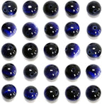 NCB 200PCS 8mm Natural Sapphire Tiger's Eye Gemstone Round Spacer Loose Beads for Jewelry Making with Crystal Stretch Cord (Sapphire Tiger's Eye, 8mm 200Beads)