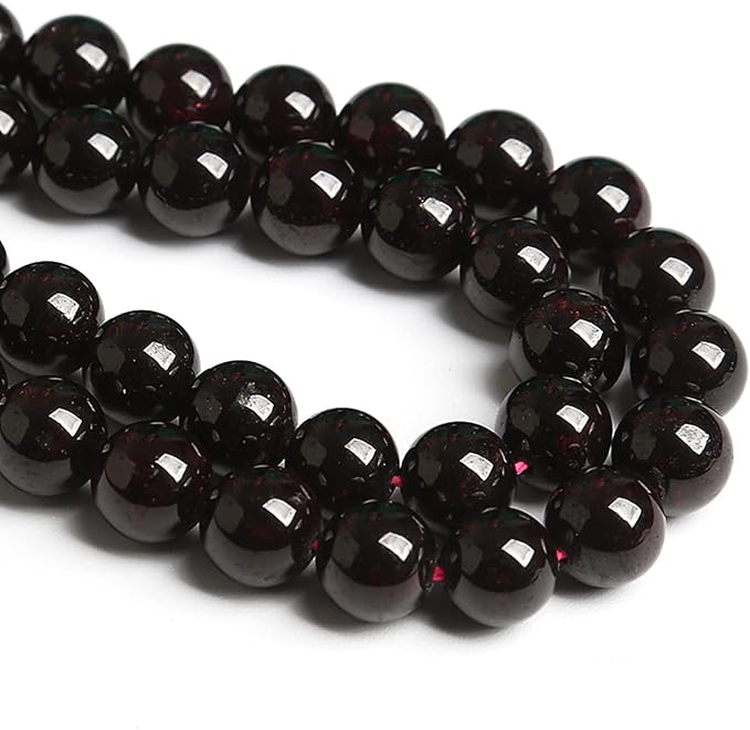 8MM 45PCS Natural Garnet Gemstone Loose Beads for Jewelry Making DIY Bracelet Crystal 1 Strand