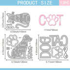 GLOBLELAND Cat and Dog Shaker Cutting Dies for Card Making Pet Paw Shaker Cut Die for DIY Scrapbooking Journal Embossing Paper Craft Decor