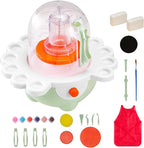 VEVOR Mini Pottery Wheel for Kids, DIY All-in-1 Complete Pottery Set with Clay Sculpting Tools, Two Turntables 2in/3in, Adjustable Speed, Arts & Crafts for Boys and Girls Christmas Gift, Green