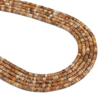 Natural Brown Picture Jasper Spacer Beads Caps Flat Round Loose Beads for Beading Jewelry Making 3mmx2mm 38cm