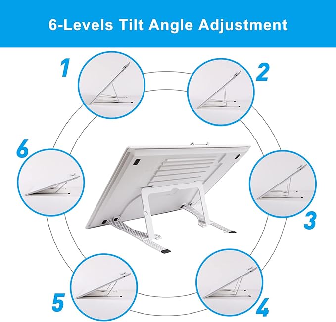 A3 Rechargeable Light Pad, TOHETO 2500mAh Battery Powered Light Board with Stand Top Magnetic Clip 3 Colors Stepless Dimmable 6 Levels Brightness Light Box for Diamond Painting Weeding Vinyl (White)