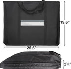 JJRING Dacron Light Weight Art Portfolio Bag, 19.6'' x 25.6'' for 18'' by 24'', Black Carrying Storage Case for Poster, Sketching, and Drawing