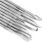 TOVOT 10PCS Stainless Steel Clay Sculpting Tools Metal Sculpting Tools Double-Side Clay Modeling Tools Wax Carving Tools (Silver)