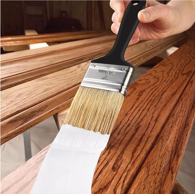10 Pieces 2 Inch Paint Brush,Flat Paint Brushes Professional Paint Tools with Treated Plastic Handle for DIY Paint,Furniture,Fences,Deck,and Wall Trim