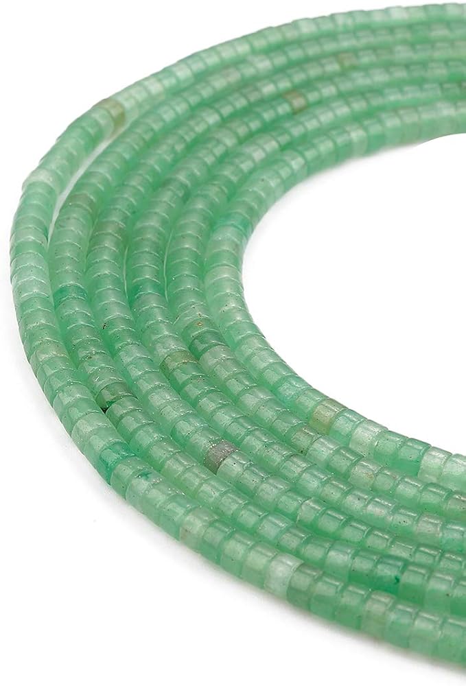 Natural Green Aventurine Spacer Beads Caps Loose Semi Gemstone for Beading Jewelry Making 4mmx2mm 38cm