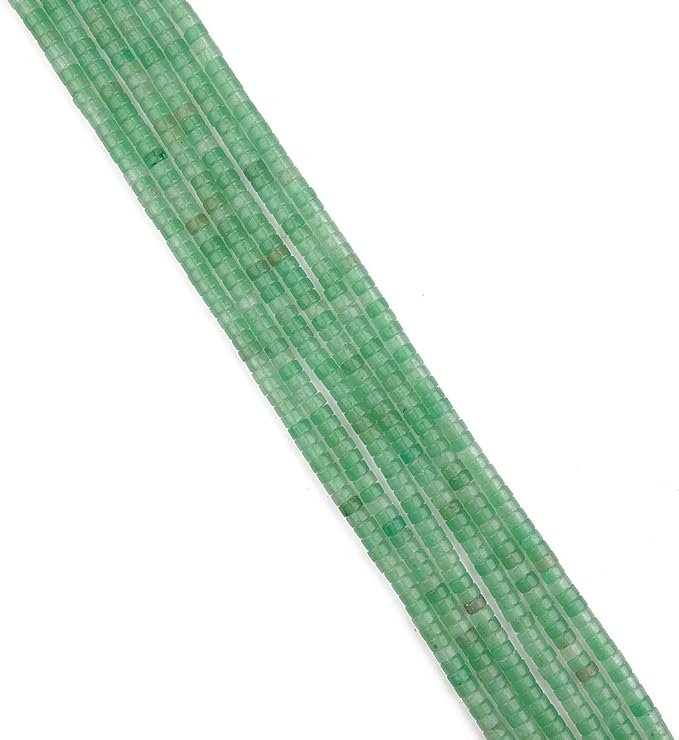 Natural Green Aventurine Spacer Beads Caps Loose Semi Gemstone for Beading Jewelry Making 4mmx2mm 38cm