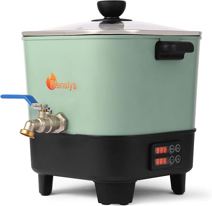 Electric Wax Melter Pot for Candle&Soap Making-Large 7Qts Capacity, Digital Temperature Panel with Spout, Non-Stick, V Bottom for Easy Pour&Clean