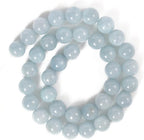 60pcs 6mm Natural Stone Beads Aquamarine Beads Crystal Gemstone for Jewelry Making, DIY Bracelet Necklace