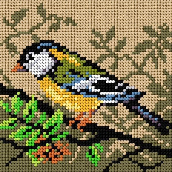 Wizardi Needlepoint Canvas for halfstitch Without Yarn Titmouse 2050D Orchidea