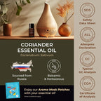 Gya Labs Coriander Essential Oil - 0.34 Fl Oz - for Hair, Skin, Diffuser, Aromatherapy & DIY Candle Making Scent