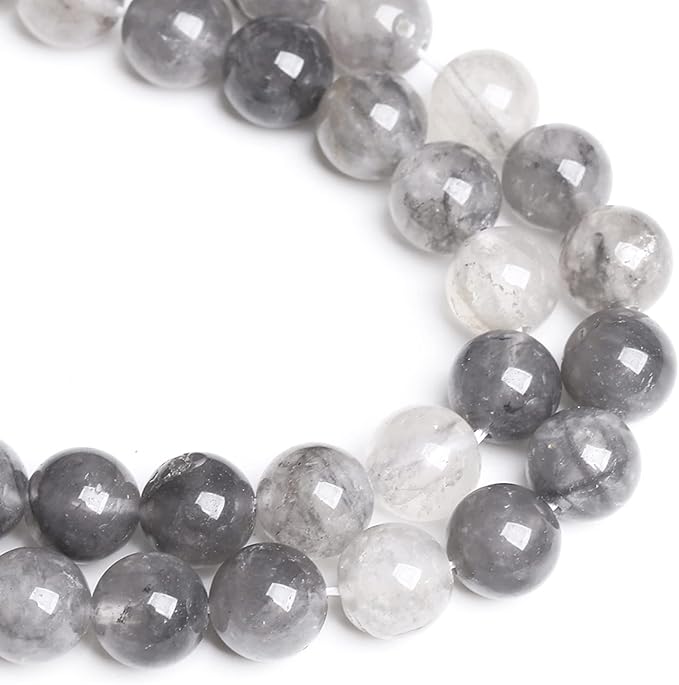 8MM 45PCS Natural Stone Cloudy Quartz Crystal Beads for Jewelry Making DIY Bracelet 1 Strand
