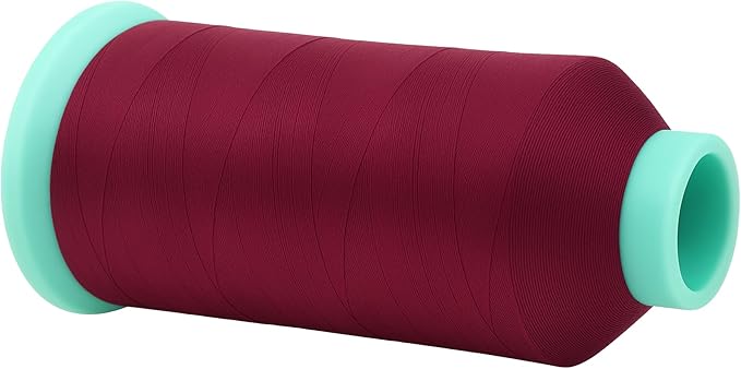 Mandala Crafts Bonded Nylon Thread Burgundy Heavy Duty Sewing Threads - 2843 YDs Size 46 210D T45 Tex 45 Thread for Leather Jeans Weaving Outdoor Marine Upholstery Threads