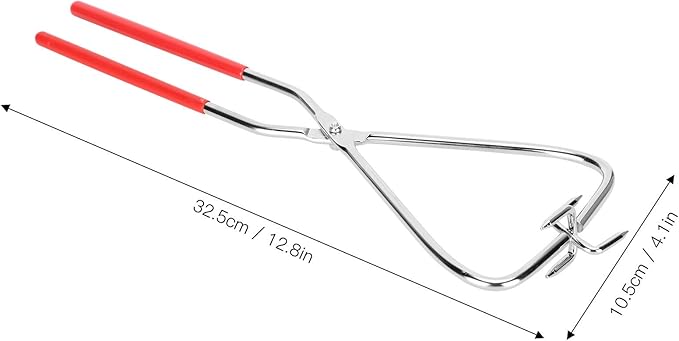 Kodrily Dipping Tongs Glazing Tools, 2Pcs Ceramic Glazing Tongs, Stainless Steel Sculpting Tongs with Rubber Handle, Pottery Clay Glaze Clamps Ceramic Glazing Tools for Kiln Clay