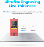20W Laser Engraver Machine CK1-20, 96W Max Speed 30000mm/min, 0.08mm Fixed Focus, App Offline Control DIY Laser Cutter and Laser Engraving Machine for Metal Glass Wood