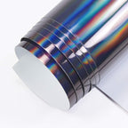 GIRAFVINYL Black Holographic Vinyl, 12" X 6ft Glossy Rainbow Black Permanent Vinyl for Crafts, Expressions, Decal, Signs, Stickers