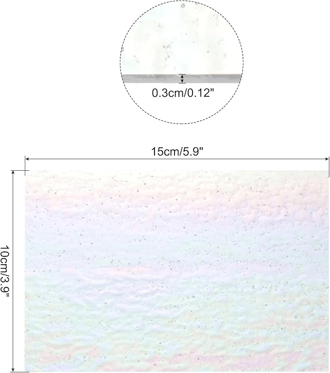 MECCANIXITY Stained Glass Sheet Mosaic Tile 5.9 Inch x 3.9 Inch Transparent Color Stained Glass Sheets for Crafts DIY, Art Project