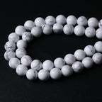 60pcs 6mm AAA Natural Stone Beads White Howlite Turquoises Round Loose Beads for Jewelry Making DIY Bracelet (White Howlite Turquoises, 6mm)