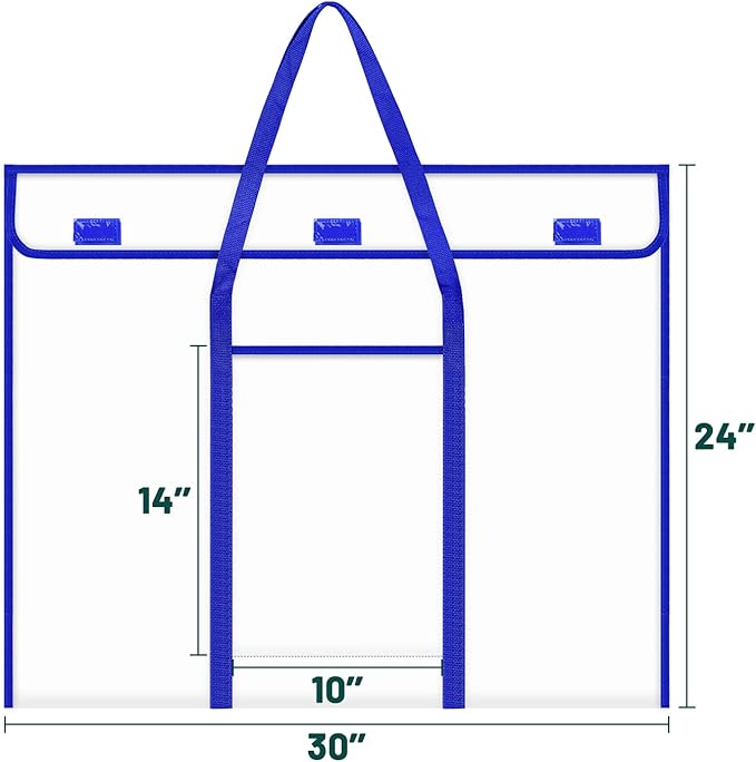 30 x 24 Inch Art Portfolio Case, Portfolio Folder for Artwork, Posters Storage Bag with Pocket and Handle Waterproof Art Portfolio Bag for Poster, Scrapbook, Keepsake and Bulletin Board