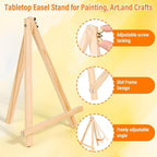 Canvas Boards with Easel for Painting 6 Pack 8 x 10 Inch Painting Canvas Panels with Pine Easels, Blank Canvas Beginner Kit for Acrylic Oil Watercolor Crafts Sip and Paint Art Party
