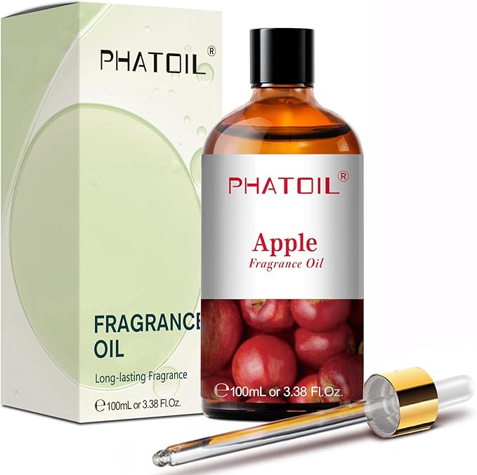 PHATOIL Apple Fragrance Oils for Aromatherapy, 3.38FL.OZ Diffuser Oils for Home, Perfect for Aromatherapy, Humidifiers, Yoga, DIY Candle and Soap Making - 100ml