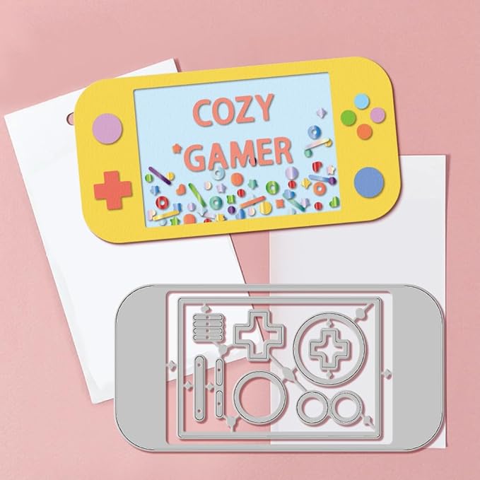 GLOBLELAND Game Console Shaker Cutting Dies for Card Making Game Machine Shaker Cut Die for DIY Scrapbooking Journal Embossing Paper Craft Decor